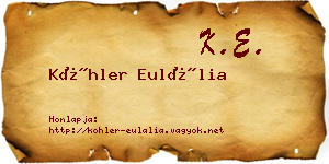 Köhler Eulália névjegykártya